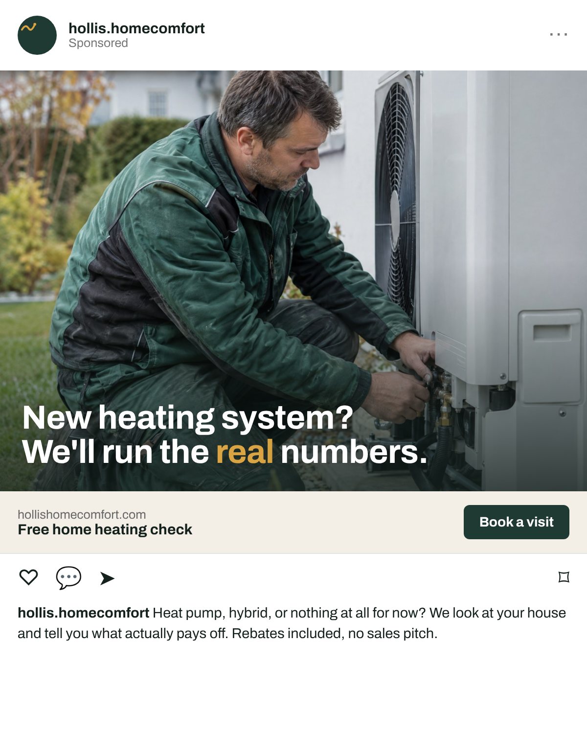 Sample ad in a feed