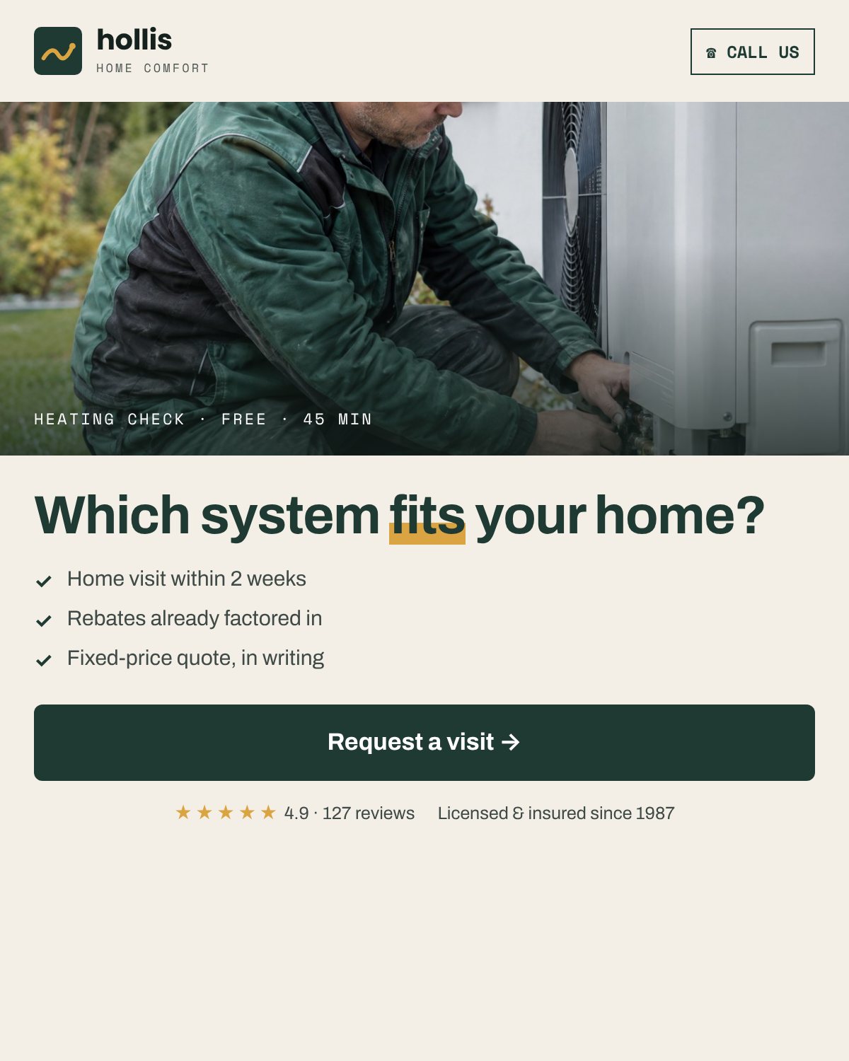 Sample landing page