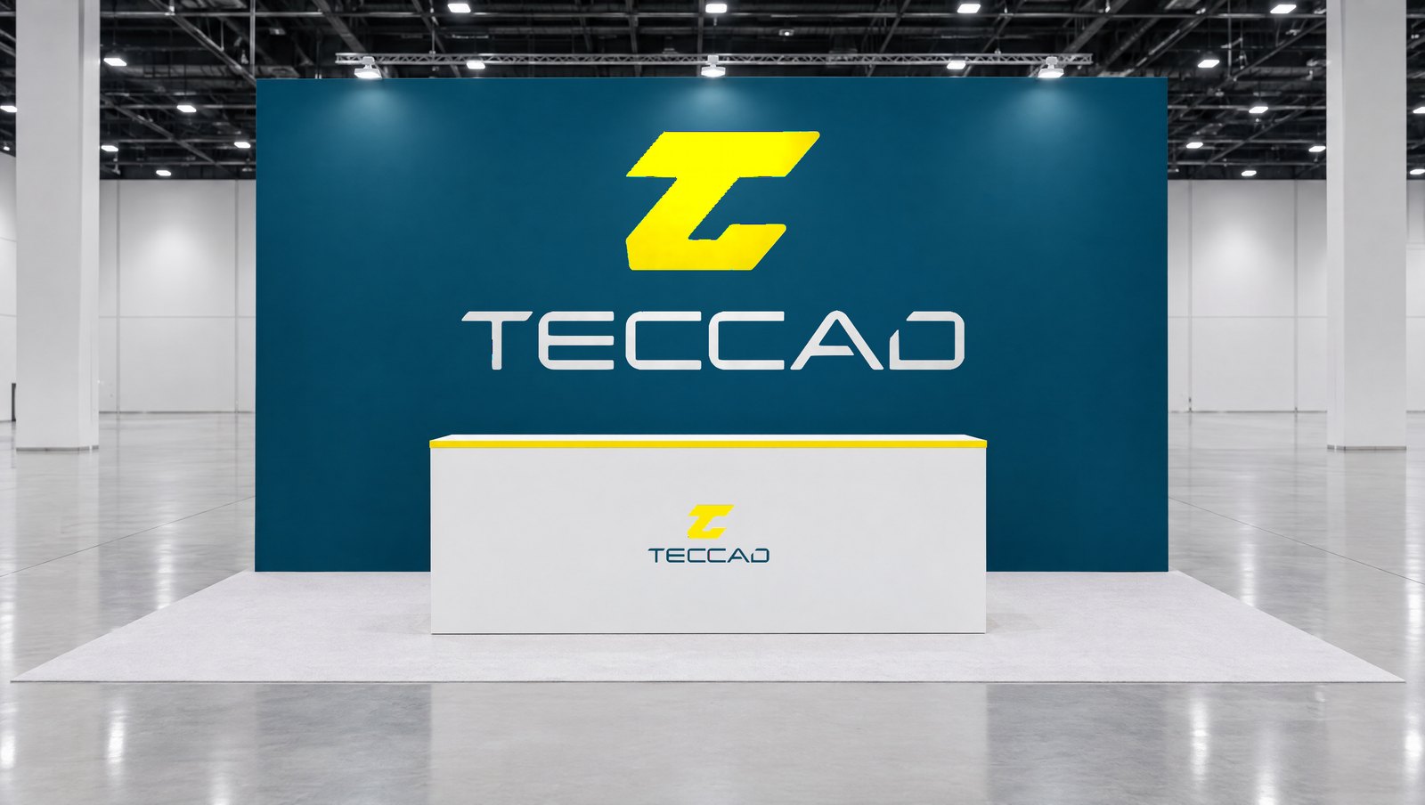 TECCAD-Messestand in Petrol
